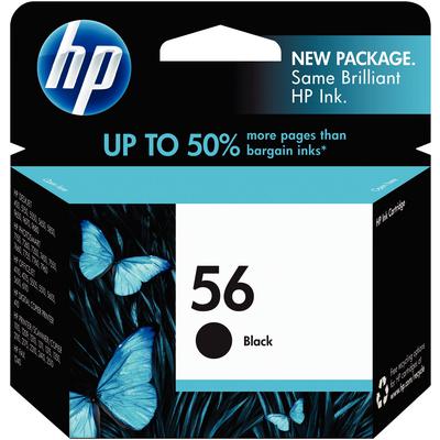HP 56 Black Inkjet Cartridge (C6656AN), 520 Page Yield