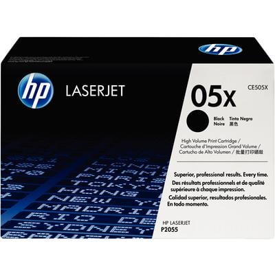 HP 05X (CE505X) High-Yield Black Toner Cartridge for LaserJet P2035/P2055, 6,500 Page Yield