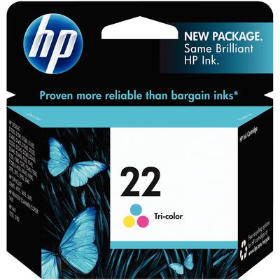HP 22 Tri-Color Ink Cartridge (C9352AN), 165 Page Yield, for Select Deskjet, Fax, Officejet, and PSC Printers