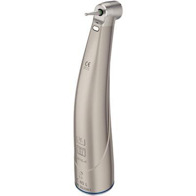 T1 Line Electric Handpiece, C 40 L, Contra Angle, 1:1, 40,000 rpm, Push-Button Autochuck, Titanium, Blue