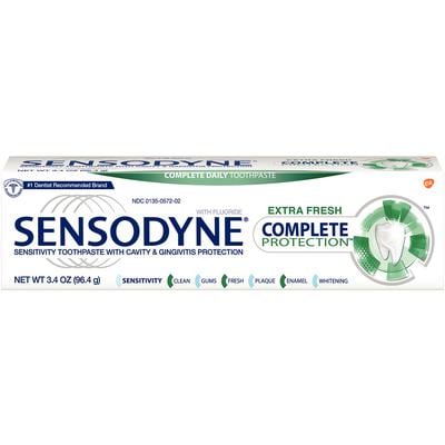 Sensodyne Complete Protection Toothpaste, Extra Fresh, 3.4 oz Tube, 1/Pkg