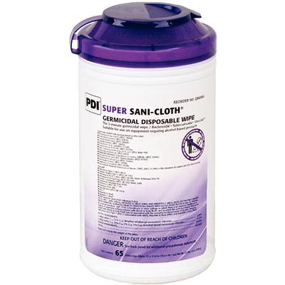 Super Sani-Cloth® Germicidal Disposable Wipes, Extra Large 8" x 14", 65/Canister