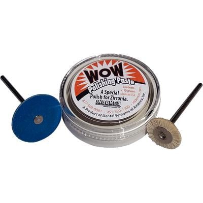 WOW Polishing Paste for Zirconia Kit (10 g Paste, Brush & Scratch Removal Wheel)