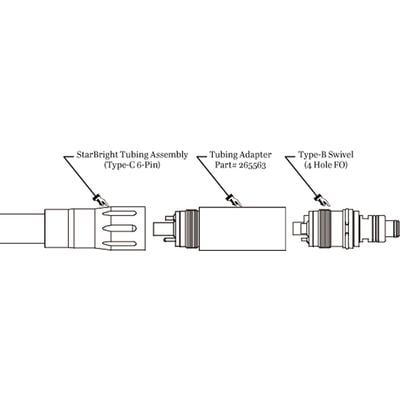 StarDental 5-Hole Tubing Adapter for StarBright 6-Pin Fiber Optic Handpiece Tubings, ISO Type B, 1/Pkg