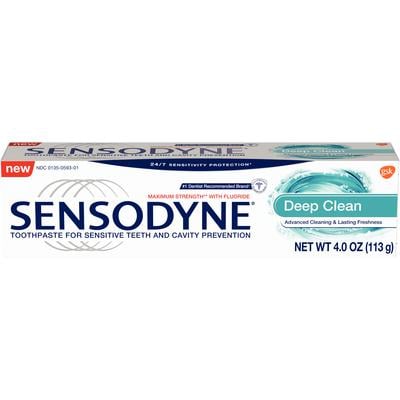 Sensodyne Deep Clean Toothpaste, Mint Flavor, Fluoride, 4 oz Tube, 01KYV9DPSHSM2HTJT7QPHAYG8P