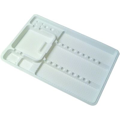 Prophy Perfect Disposable Instrument Tray Liners, Sectioned, 7" x 11", 50/Pkg