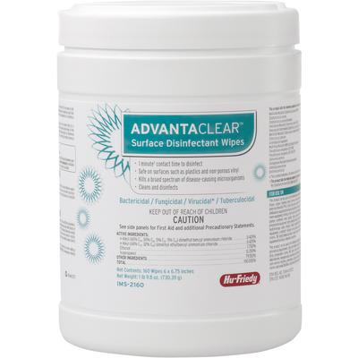 AdvantaClear™ Surface Disinfectant Wipes, 6" x 6.75", 160/Canister, IMS-2160