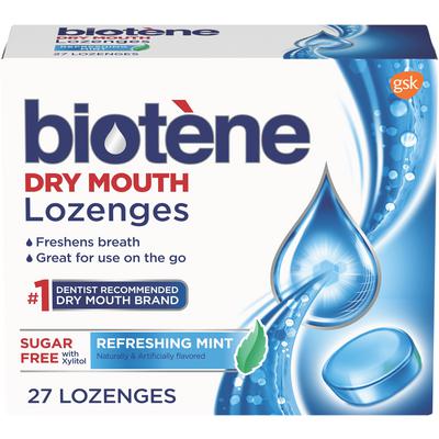 Biotène Dry Mouth Lozenges, Sugar-Free with Xylitol, Refreshing Mint, 27 per Box, 12 Boxes per Case (60000000115942)
