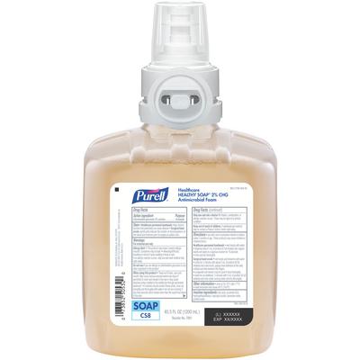 Purell® Healthcare Healthy Soap™ 2.0% CHG Antimicrobial Foam Refill for CS8 Dispenser, 1250 ml Bottle