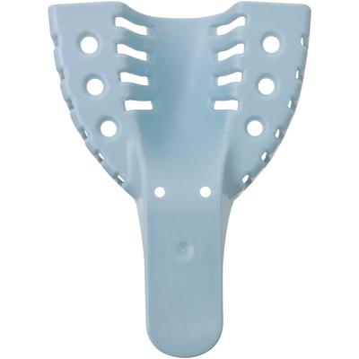 Patterson® Disposable Plastic Impression Trays, Perforated, Blue, Size 1 Large, Upper, 12/Pkg