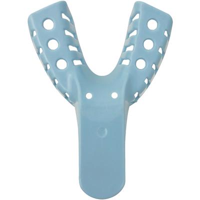 Patterson® Disposable Plastic Impression Trays, Perforated, Blue, Size 6 Small, Lower, 12/Pkg