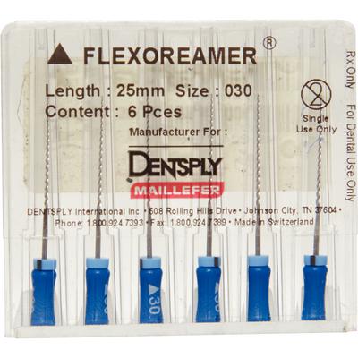 FlexoReamers® Presterilized Endodontic Reamers, 25 mm, Size 30, Blue, 6/Pkg