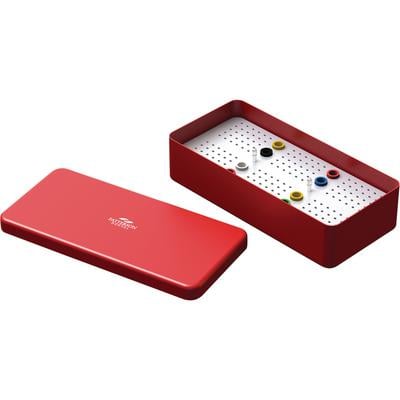 Patterson Endodontic Organizer Endo Box Large, Red, 180 Perforations, 8 Cups, 8-1/2" x 4" x 2"