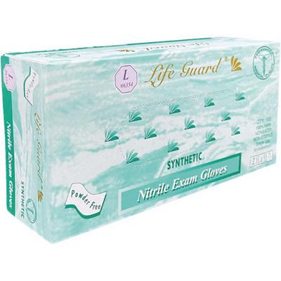 LifeGuard® Nitrile Exam Gloves, Latex Free, Powder Free, Non-Sterile, Blue, Large, 100/Box