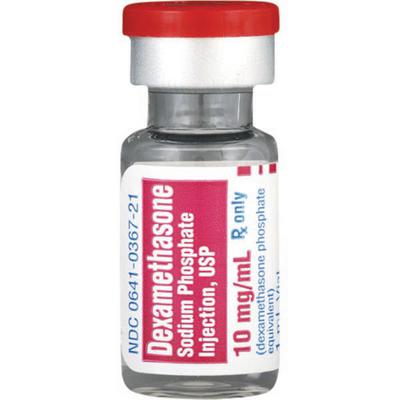 Dexamethasone Sodium Phosphate Injection, 10 mg/ml, 1 ml Vial, 25/Pkg, NDC 00641-0367-25