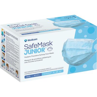 SafeMask™ Junior Procedure Earloop Face Mask, ASTM Level 1, Latex Free, Blue, 50/Pkg