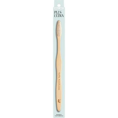 Plus Ultra Bamboo Toothbrush, Adult - Hello Handsome, Soft Bristles, Natural, 12/Pkg