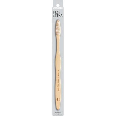 Plus Ultra Bamboo Toothbrush, Adult, Soft Tapered Nylon Bristles, Natural, 12/Pkg