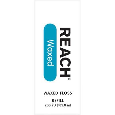 REACH® Waxed Dental Floss, Professional Refill Spool, Unflavored, 200 yd, 1/Pkg, 211896500