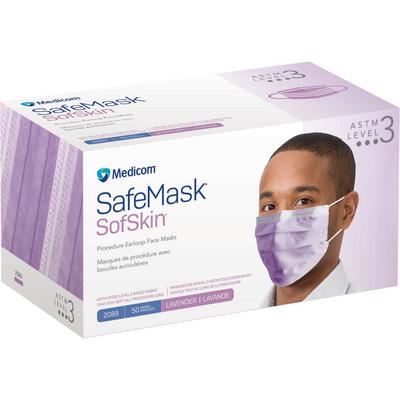 Medicom SafeMask SofSkin Procedure Earloop Face Masks, ASTM F2100 Level 3, Lavender, 50/Pkg