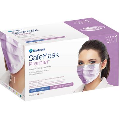 Safe+Mask® Premier Low Barrier Masks, ASTM Level 1, Lavender, 50/Box