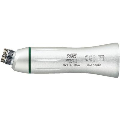 NSK EX Series Contra Angle Air Handpiece Attachment, Manual Chuck, No Spray, 16:1, E-Type, Green, ER16M