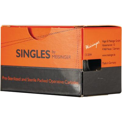 Meisinger Singles Sterile Carbide Bur, FG, Cylinder, Flat End, #556, 0.09 mm Diameter, 25/Pkg