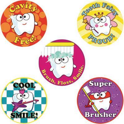 Dental Tooth Stickers Assortment Roll, 2-1/2", 100/Roll