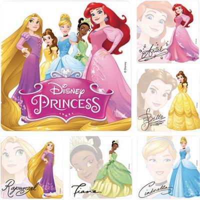 Disney Princesses Autographs Licensed Stickers, 2-1/2" x 2-1/2", 6 Designs/Roll, 100/Roll