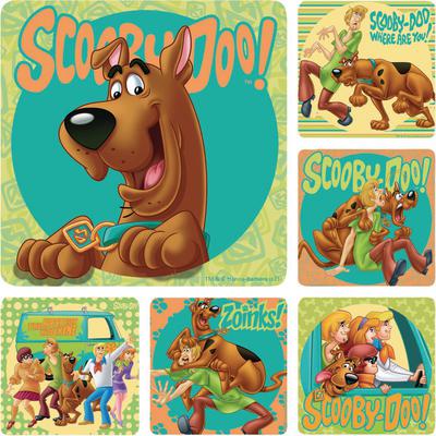 Licensed TV Cartoon Stickers, Scooby-Doo, 2-1/2" x 2-1/2", 6 Designs/Roll, 100/Roll