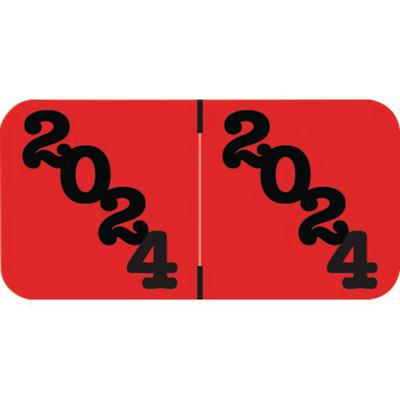 2024 Yearly Aging Labels, Jeter Compatible, Red/Black, 1-1/2" x 3/4", 500/Roll