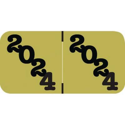 2024 Yearly Aging Labels, Jeter Compatible, Gold/Black, 1-1/2" x 3/4", 500/Roll