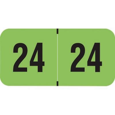 2024 Yearly Aging Labels, Fluorescent Series, Fluorescent Green, 1-1/2" x 3/4", 500/Roll