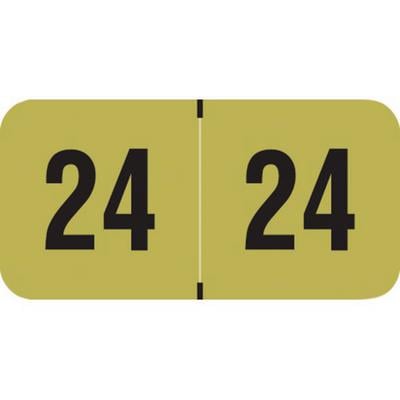 2024 Yearly Aging Labels, Smead/Jeter Compatible, Gold/Black, 1-1/2" x 3/4", 500/Roll