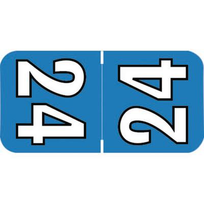 2024 Yearly Aging Labels, Jewel Tone/Jewel Tone II, Top-Tab, Blue/White, 3/4" x 1-1/2", 500/Roll