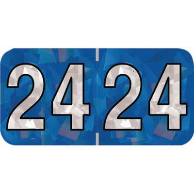 2024 Yearly Aging Labels, Holographic Series, Blue, 1-1/2" x 3/4", 500/Roll