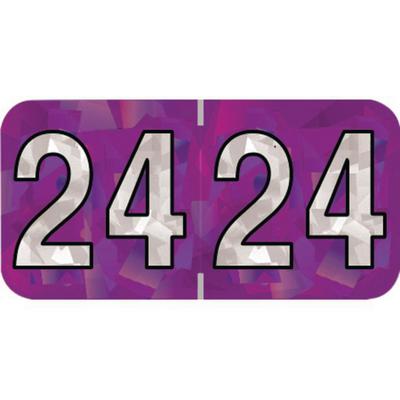 2024 Yearly Aging Labels, Holographic Series, Violet, 1-1/2" x 3/4", 500/Roll