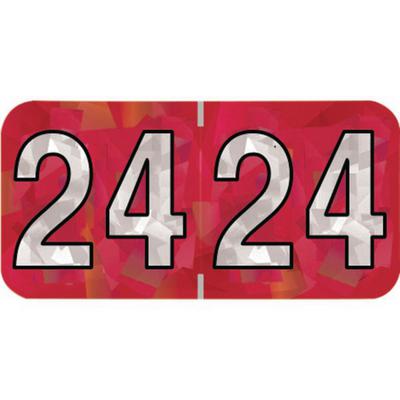 2024 Yearly Aging Labels, Holographic Series, Red, 1-1/2" x 3/4", 500/Roll