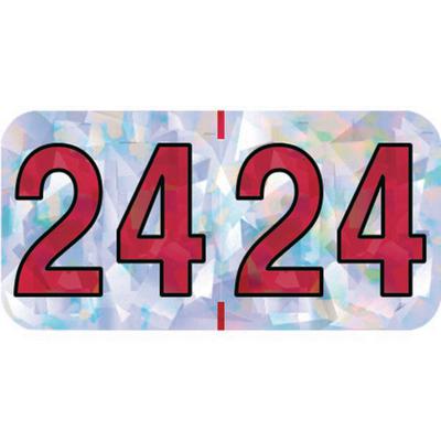 2024 Yearly Aging Labels, Holographic Series, Silver, 1-1/2" x 3/4", 500/Roll