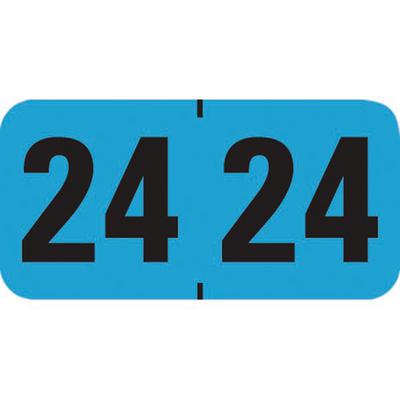 2024 Yearly Aging Labels, Medical Arts Press Compatible, Light Blue/Black, 1-1/2" x 3/4", 500/Roll