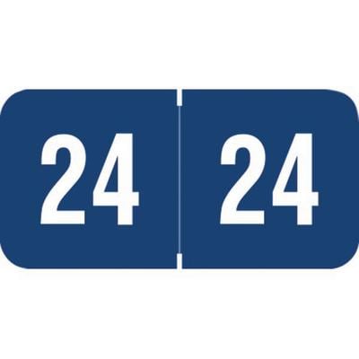 2024 Yearly Aging Labels, Reynolds & Reynolds Compatible, Dark Blue/Black, 1-1/2" x 3/4", 500/Roll