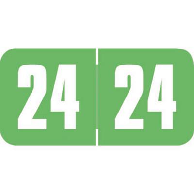 2024 Yearly Aging Labels, Safeguard Compatible, Green/White, 1-1/2" x 3/4", 500/Roll