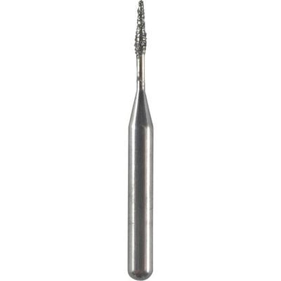 Spring Disposable Diamond Bur, Regular FG, Extra Fine Grit, Yellow Ring, Needle Shape, 0.8 mm Diameter, # S858, 25/Pkg