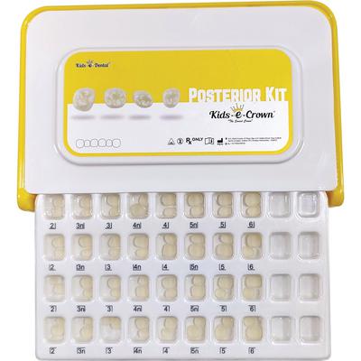 Kids-e-Crown® Posterior Master Kit, First & Second Molar Stainless Steel Crowns, Sizes 2-6, 64 Crowns