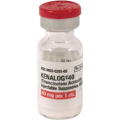 Kenalog (Triamcinolone Acetonide) Injectable Suspension USP, 40 mg/ml, 1 ml Single Dose Vial, Red Cap, NDC 00003-0293-05