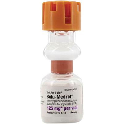 Solu-Medrol® Injection, 125 mg/2 ml, 2 ml Single Dose Vial, Preservative Free, NDC 71872-7061-01