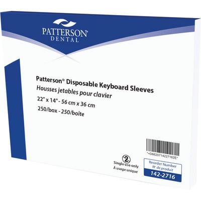 Patterson® Disposable Keyboard Sleeves, 22" x 14", Copolymer Plastic, 250/Pkg