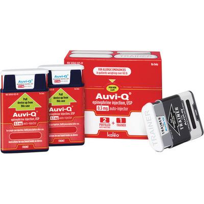 AUVI-Q® Epinephrine Injection Auto-Injector, Children, 0.15 mg/0.15 mL, 2/Pkg, NDC 60842-0022-01