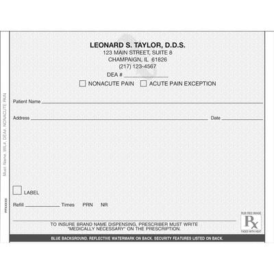 Florida Prescription Blanks, 2-Part Carbonless, First Part Personalized, Second Part Blank, 5-1/2" W x 4-1/4" H, 100 Sets/Pad, 5 Pads/Pkg