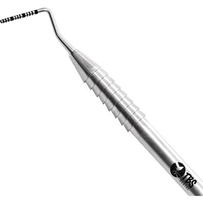 TBS Dental Modified Explorer and Implant Probe, Double-Ended, 1-15 mm Markings, Silver, 1/Pkg
